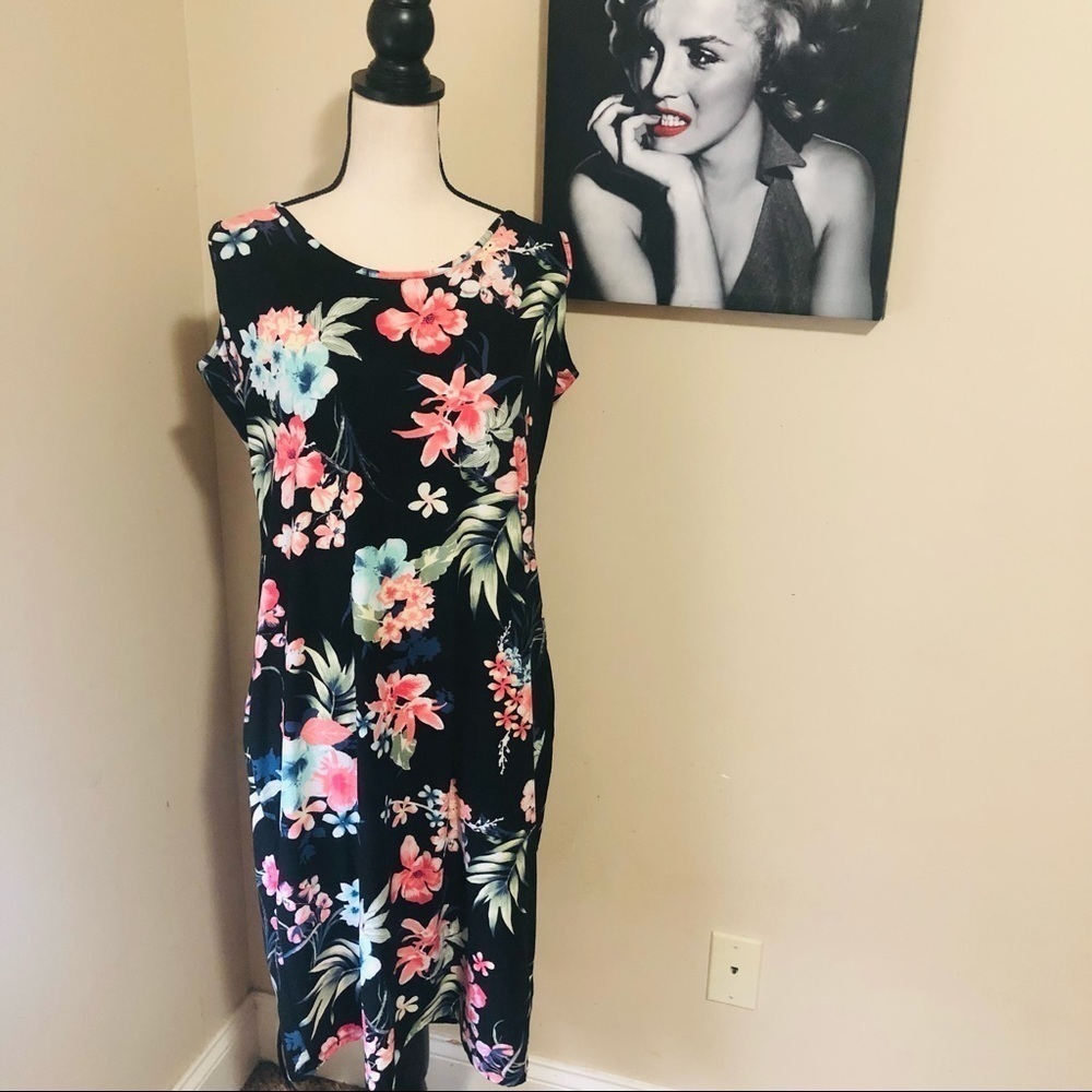 Derek Heart Floral Stretchy Sleeveless Summer Dress